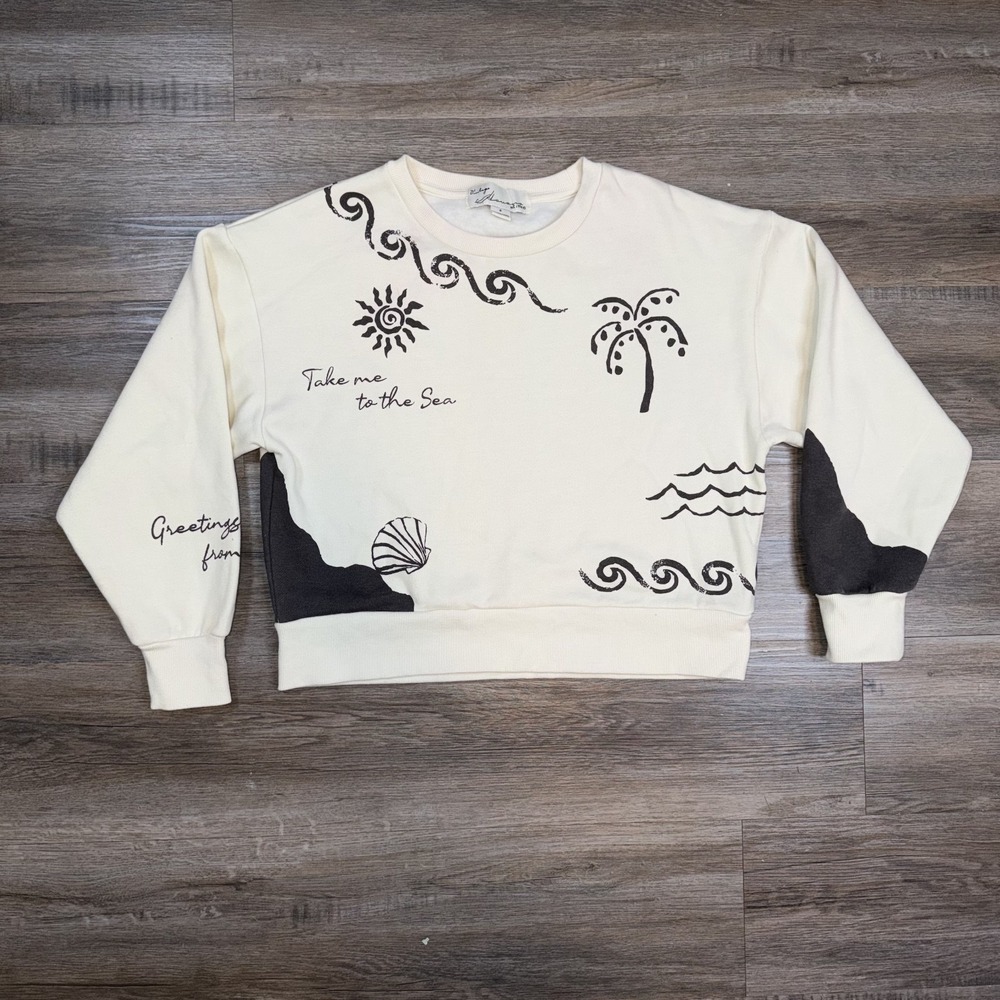 Vintage Havana Paradise Shirt Sweatshirt Women's Small Surf Wash Coastal Themed